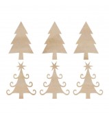Kaisercraft Christmas Trees Wood Flourishes